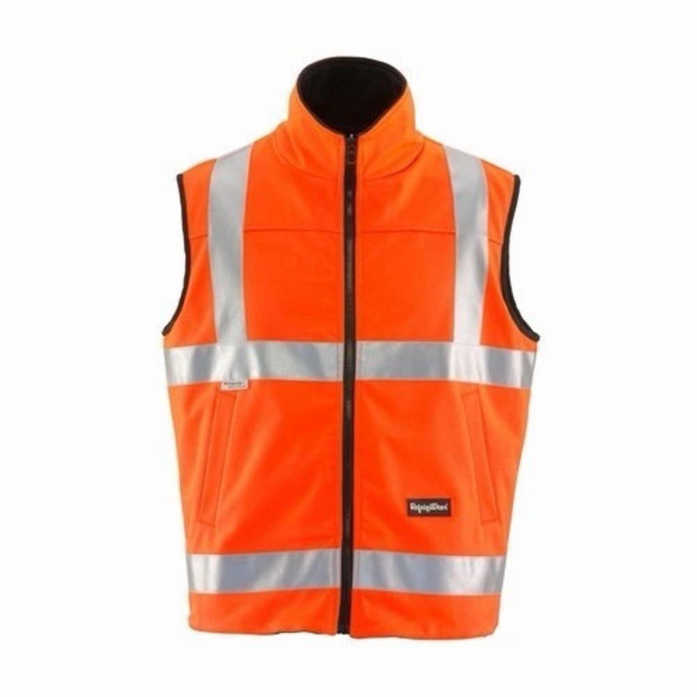 NEW RefrigiWear HiVis Reversible Softshell Safety Vest Orange Men's Size XL 9499